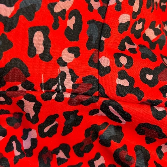 Juicy Couture Black Label Tracksuit Set Red Leopard Print Hoodie Pants Y2K Retro